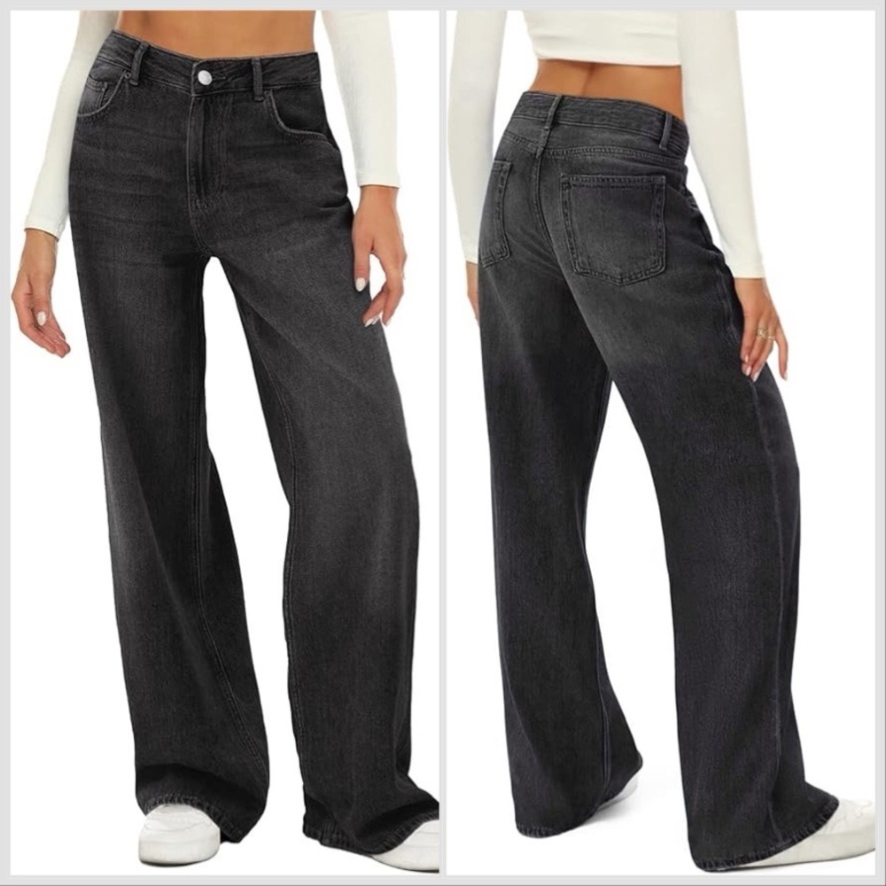 Women's Black Wide-Leg Jeans